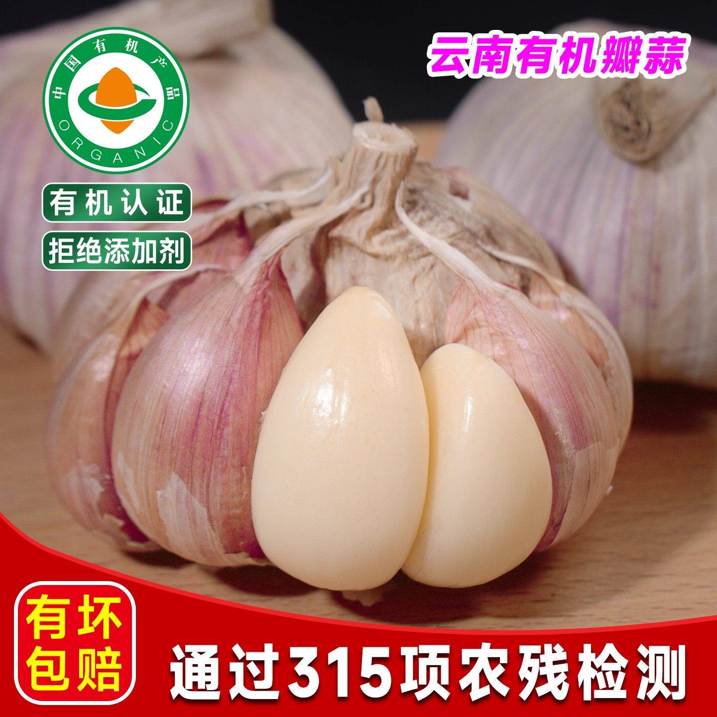云南有机大蒜辛香浓郁大蒜头白皮蒜瓣新鲜多瓣蔬菜高原白皮蒜干蒜