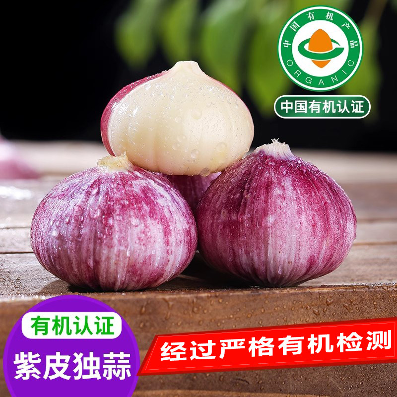 云南有机紫皮独头蒜干蒜辛香浓郁脆爽多汁高原大蒜精品糖醋大蒜头