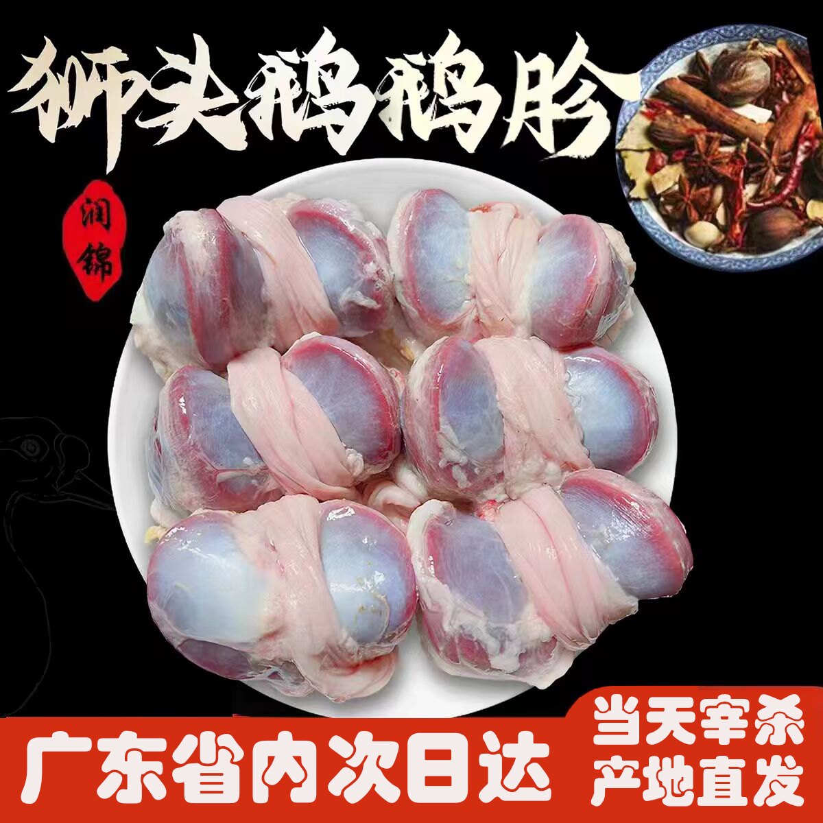 潮汕澄海狮头鹅新鲜鹅肫鹅肾鹅胗鹅肉/鹅肉制品