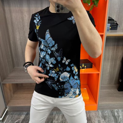 68110夏季修身新款半袖上衣男士