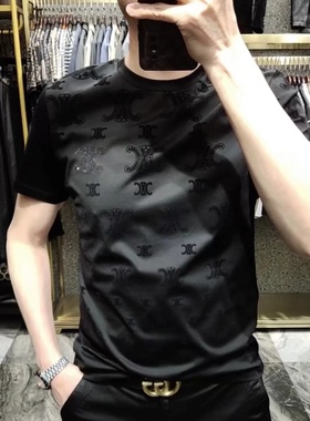 22822夏季新款男士商务休闲短袖t恤圆领百搭潮流时尚休闲半袖上衣