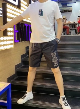 66111夏季薄款男士潮流休闲小熊短裤高级感痞帅运动五分裤沙滩裤