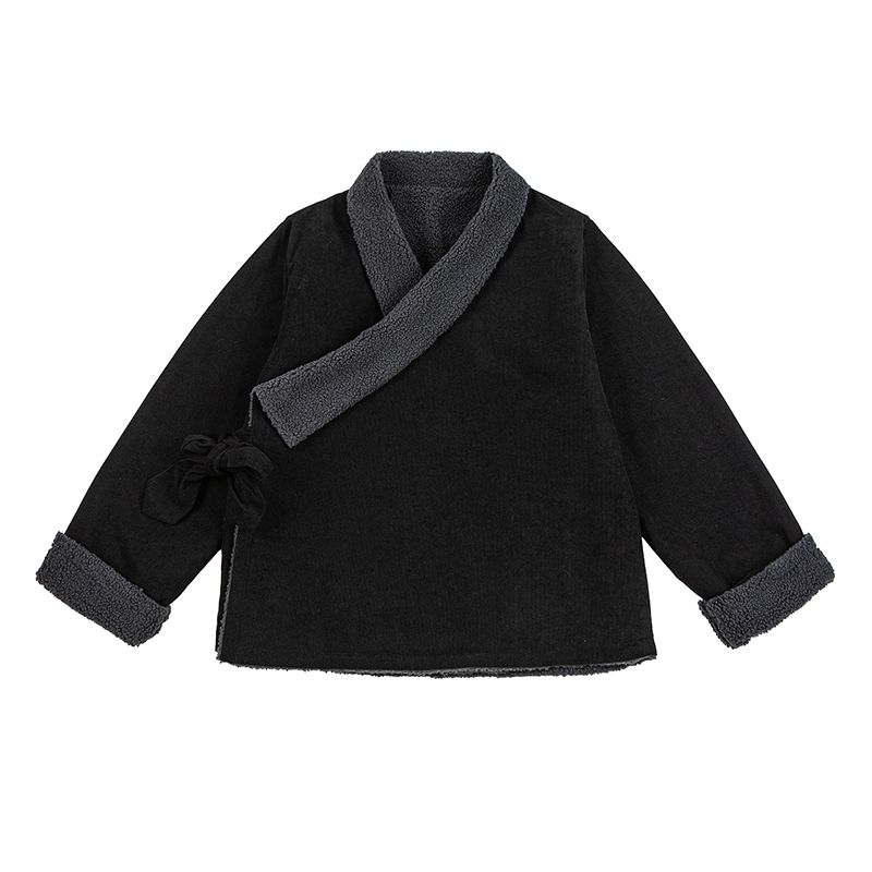 冬季新中式加绒加厚汉服男中国风保暖藏袍复古风唐装棉衣斜襟外套