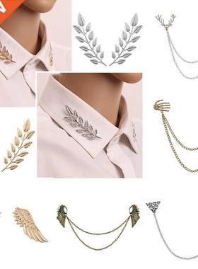 1 Pair Delicate Tree Leaf Brooches Pins For Women Men Vintag