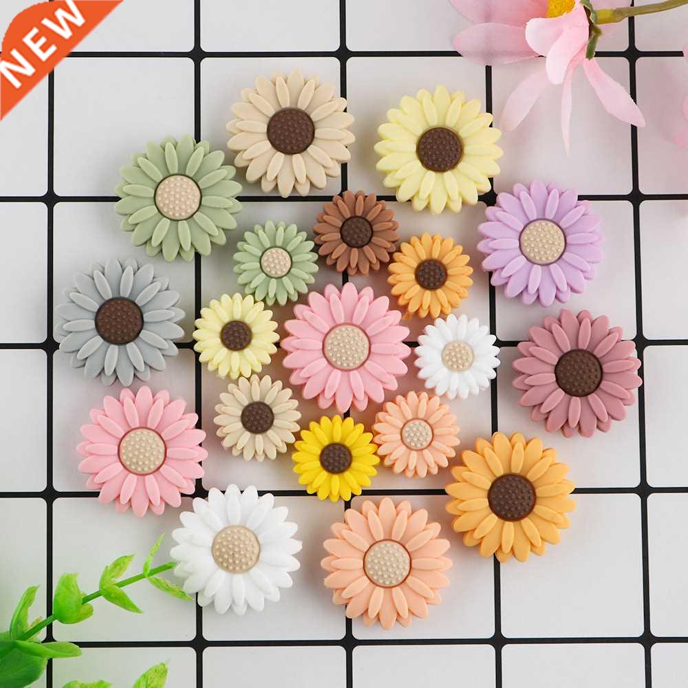 Sunrony 10pcs New Flower Silicone Beads Food Grade Teether S