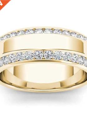 14k Gold color 2 Carat Diamond Wedding Ring for Women Hip Ho