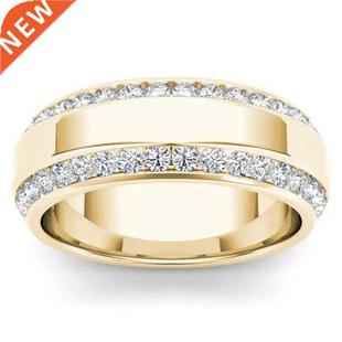 14k Gold color 2 Carat Diamond Wedding Ring for Women Hip Ho