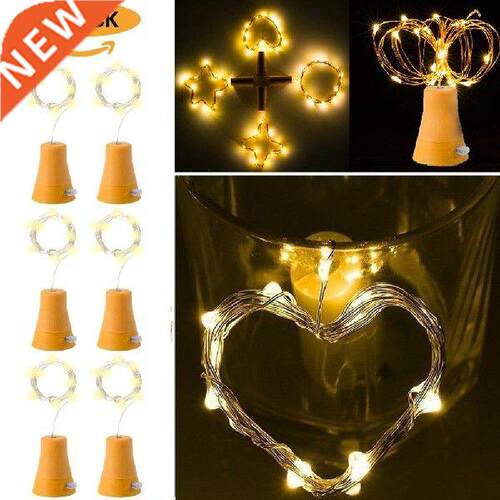 6pcs Wine Bottle Lights Solar Powered Light String