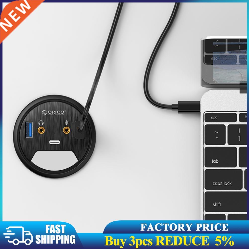 Desktop Grommet USB .0 HUB Type-C Audio Port Desk Mount Don