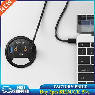 Desktop Grommet USB .0 HUB Type-C Audio Port Desk Mount Don