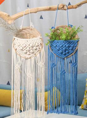 Handwoven Plant Pot Tapestry Wall Hanging Net Hanger Art