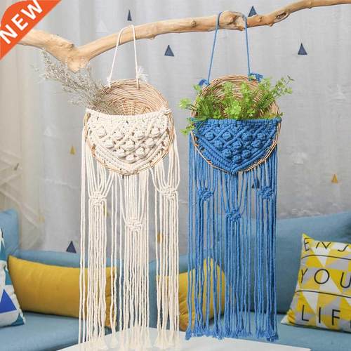 Handwoven Plant Pot Tapestry Wall Hanging Net Hanger Art