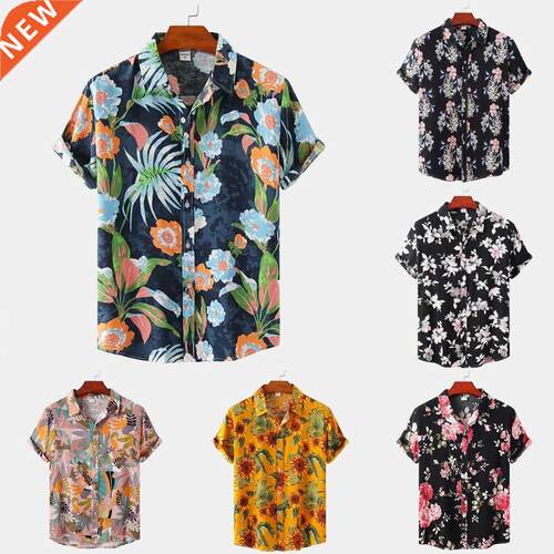 Men's Shirt Summer 2022 New Hawaiian Shirt Man Print Beach P
