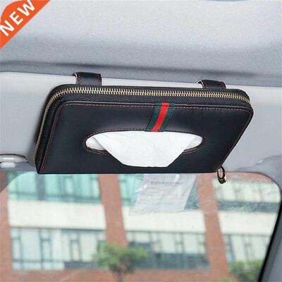 Car Sun Visor P Leather Tissue Box Cover Case Car Holder Pa