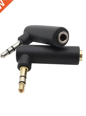 3Pcs Right Angle 3.5mm Female Jack to 3.5 mm 3 Pole Male Plu