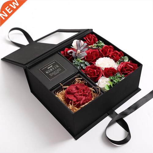 Soap Flower Gift Box Realistic Colorful Anti Fade Rose Soap