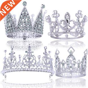 4Pcs/Set Vintage Queen Crown Cake Toppers Rhinestone