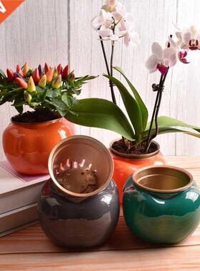 Mini Plastic Plant Flower Pots Colorful Imitation Ceramic