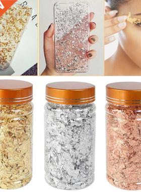 1 bottle Decorative Gold Leaf Flakes 3g Gold Silver Confetti