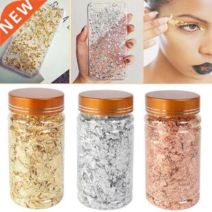1 bottle Decorative Gold Leaf Flakes 3g Gold Silver Confetti