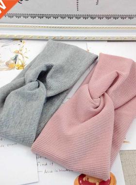 Women Girls Solid Color Hair Bands Knitted Cotton Hebands