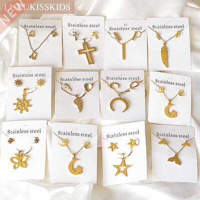 LUXISSKIDS Stainless Steel Women's Earrings And Necklaces Je