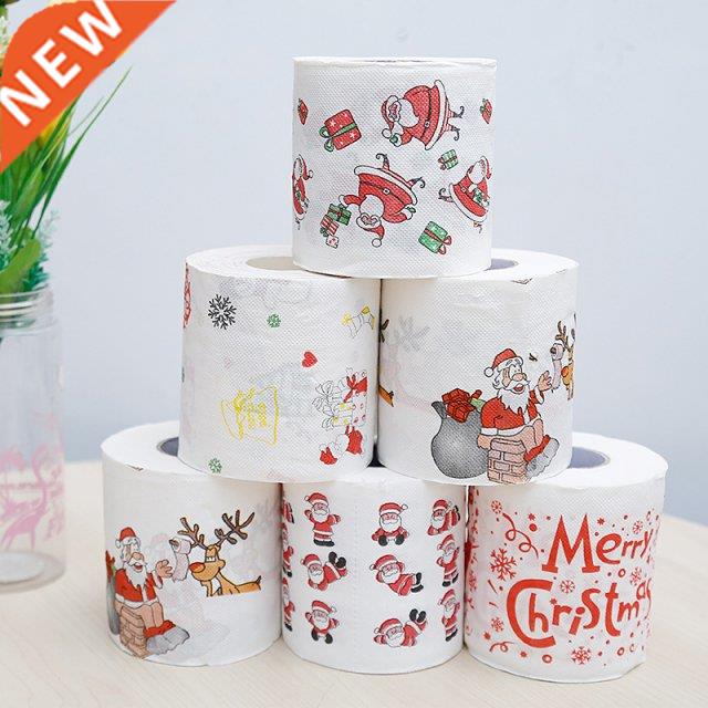 1Roll Christmas Toilet Roll Paper Home Santa Claus Bath Toil