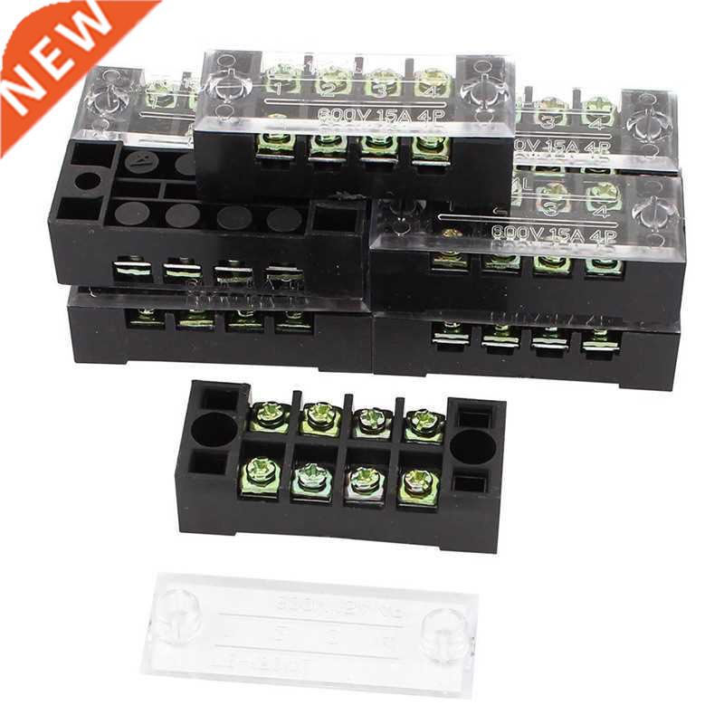 10x Dual Row 4 Position Screw Terinal Block Strip 600V 15A