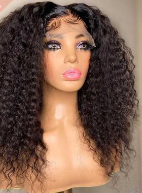 26 inch 180 Density Long Black Kinky Curly Wig Natural Hairl
