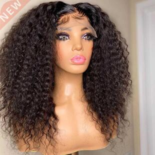 26 inch 180 Density Long Black Kinky Curly Wig Natural Hairl