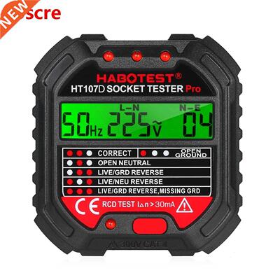 Socket Tester GFCI Outlet Tester with Voltage Display 90-250