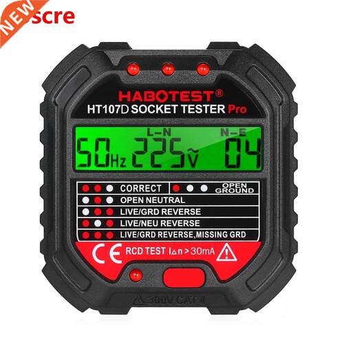 Socket Tester GFCI Outlet Tester with Voltage Display 90-250