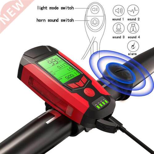 in 1 USB Bicycle Flashlight 5 LED Bicycle Computer/Horn Bi