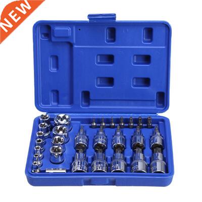 29PCS/Box Torx Star Socket Set Bit Male Female E T Sockets