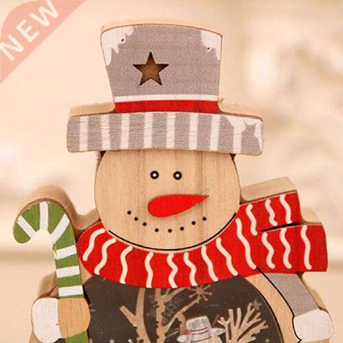 LED Christmas Glowing Table Ornaments Wooden Santa Claus