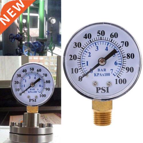 Well Pump Pressure Gauge 1/4'' NPT Thread 0-100 PSI 0-7 Bar