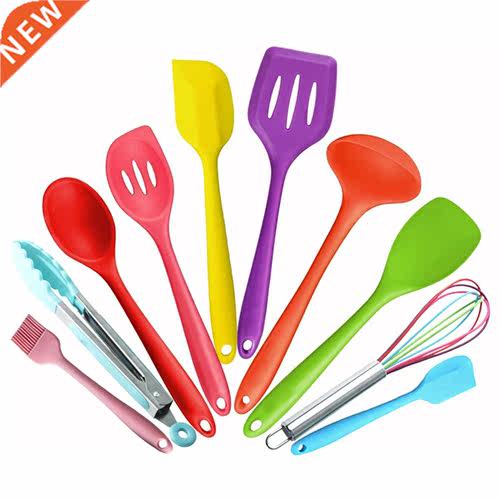 Free shipping 10pcs Heat Resistant Silicone Cookware Set