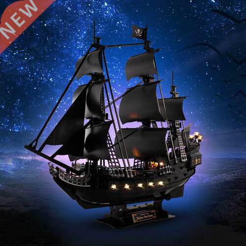 D Three-dimensional Puzzle Black Pearl Pirate Ship Model Di