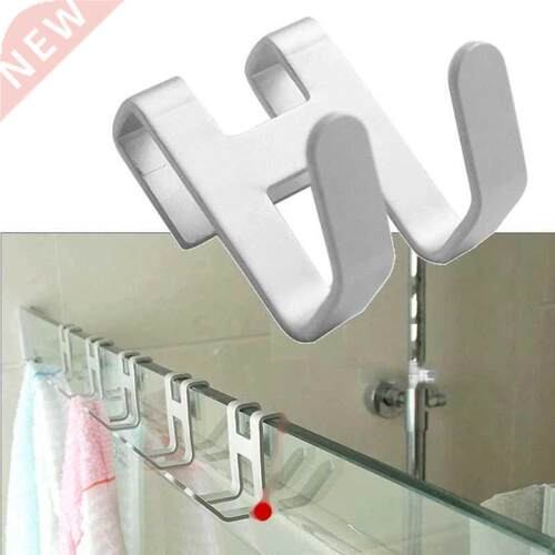 1/2 Pcs Space Aluminum Shower Glass Door Hook Bathroom Free