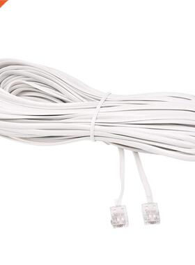 White Male 6P2C RJ11 Plug Telephone Fax Modem Line Cable, 14