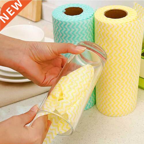 50 Pieces/rolls Kitchen Cleaning Dish Cloth Lazy Rag Scourin