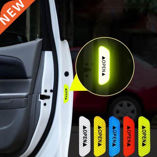 4Pcs/Set Car Door Stickers DIY Car OPEN Reflective Tape Warn
