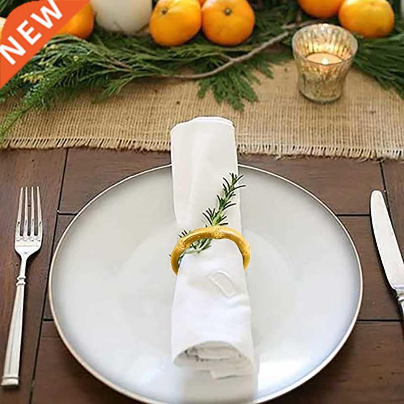 6Pcs Handmade Bamboo Napkin Rings Set Natural Rustic Napkin