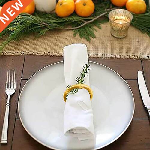 6Pcs Handmade Bamboo Napkin Rings Set Natural Rustic Napkin