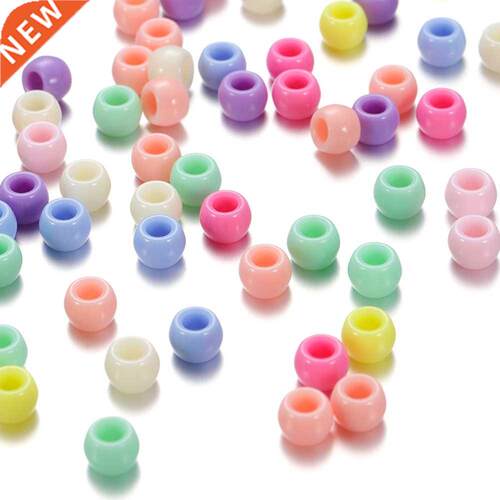 50/100Pcs 8.3mm Can Color Large Hole Acrylic Beads Spacer