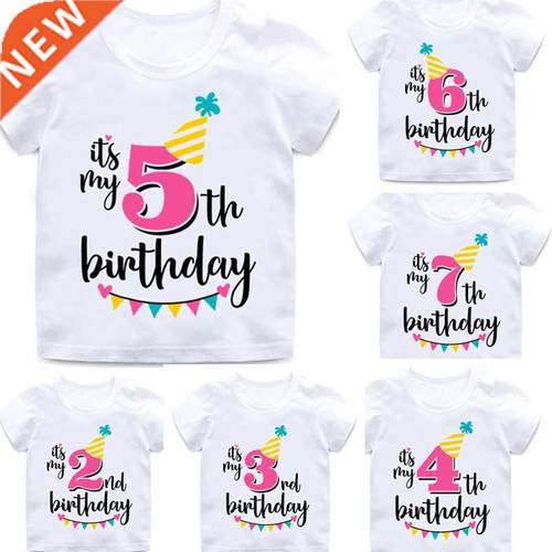 Girl Birthday Cartoon T Shirt for Girls Tshirt number 2 3 4