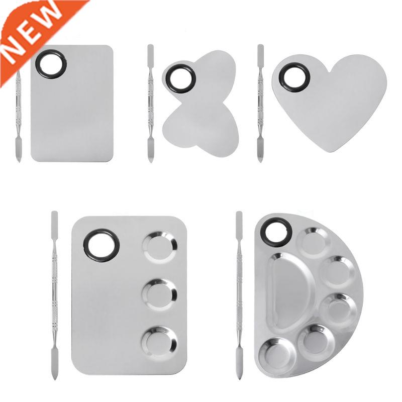 Stainless Steel Paint Palette Tray Mixing Rod Spatula Set Fo