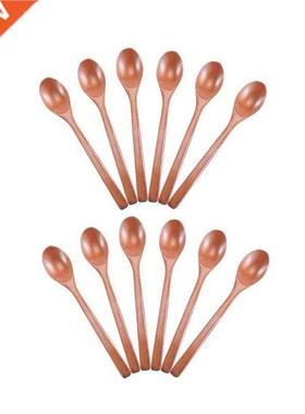 Wooden Spoons, 12 Pieces Wood Soup Spoons For Eating Mixing