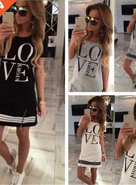 LOVE Print Fashion T-shirt Women's Clothing Female Solid O N