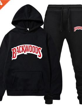fashion brand Backwoods Men's Set Fleece Hoodie Pant Thick W